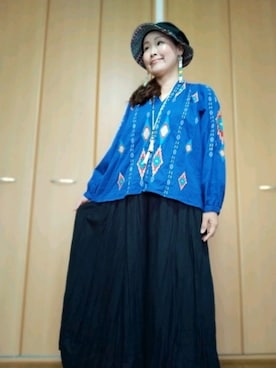 「チャイハネ（チャイハネ）のアイテム（その他トップス）」を使った、michiyogaさん（レディース・159cm）の秋コーディネート