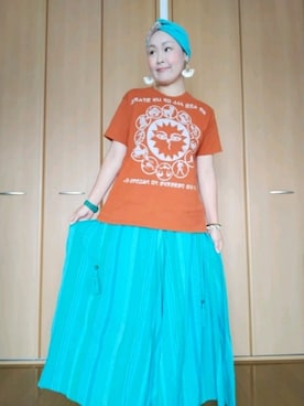 「チャイハネ（チャイハネ）のアイテム（Tシャツ/カットソー）」を使った、michiyogaさん（レディース・159cm）の秋コーディネート