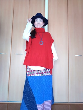 「チャイハネ（チャイハネ）のアイテム（スカート）」を使った、michiyogaさん（レディース・159cm）の冬コーディネート