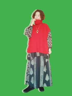 「チャイハネ（チャイハネ）のアイテム（スカート）」を使った、michiyogaさん（レディース・159cm）の冬コーディネート