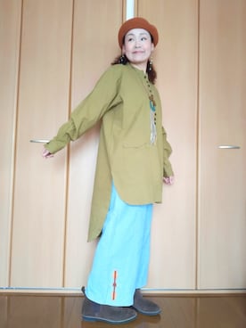 「チャイハネ（チャイハネ）のアイテム（ハンチング/ベレー帽）」を使った、michiyogaさん（レディース・159cm）の春コーディネート