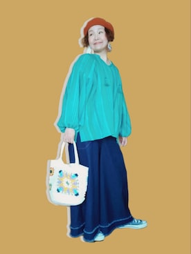 「チャイハネ（チャイハネ）のアイテム（ハンチング/ベレー帽）」を使った、michiyogaさん（レディース・159cm）の春コーディネート