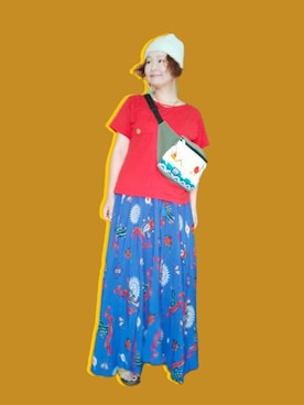 「チャイハネ（チャイハネ）のアイテム（帽子）」を使った、michiyogaさん（レディース・159cm）の夏コーディネート
