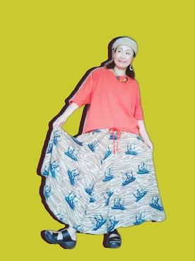 「チャイハネ（チャイハネ）のアイテム（ハンチング/ベレー帽）」を使った、michiyogaさん（レディース・159cm）の夏コーディネート