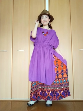 「チャイハネ（チャイハネ）のアイテム（ワンピース/ドレス）」を使った、michiyogaさん（レディース・159cm）の春コーディネート