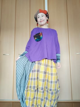 「チャイハネ（チャイハネ）のアイテム（スカート）」を使った、michiyogaさん（レディース・159cm）の秋コーディネート