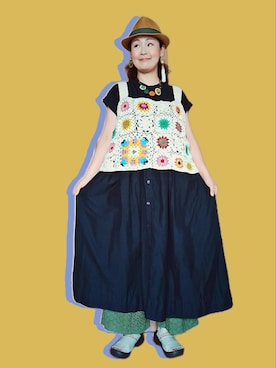 「チャイハネ（チャイハネ）のアイテム（ワンピース/ドレス）」を使った、michiyogaさん（レディース・159cm）の夏コーディネート