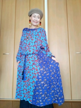 「チャイハネ（チャイハネ）のアイテム（ワンピース）」を使った、michiyogaさん（レディース・159cm）の秋コーディネート