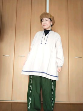 「チャイハネ（チャイハネ）のアイテム（キャップ）」を使った、michiyogaさん（レディース・159cm）の冬コーディネート