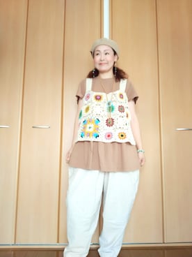 「チャイハネ（チャイハネ）のアイテム（ハンチング/ベレー帽）」を使った、michiyogaさん（レディース・159cm）の春コーディネート