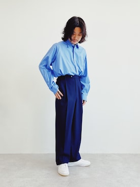 「CITEN（シテン）のアイテム（スラックス）」を使った、miwa_rさん（メンズ・166cm）の夏コーディネート