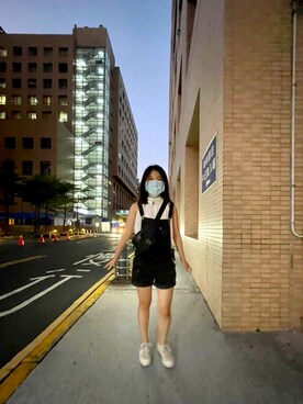 「PULL&BEAR（プルアンドベア）のアイテム（オールインワン・サロペット）」を使った、修！さん（レディース・153cm）の秋コーディネート