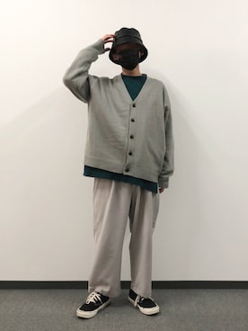 「Confirm（コンファーム）のアイテム（帽子）」を使った、ユーキさん（メンズ・168cm）の冬コーディネート