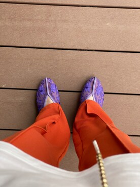 「アイテム（バレエシューズ、パープル系）」を使った、KOTOHAさん（レディース・157cm）の夏コーディネート
