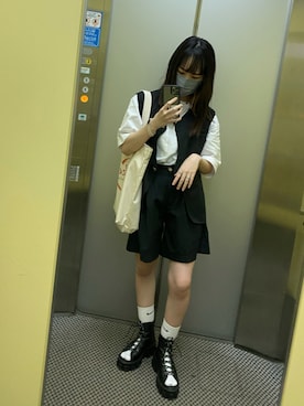 「大学生コーデ」｜「アイテム（セットアップ）」を使った、KOTOHAさん（レディース・157cm）の夏コーディネート