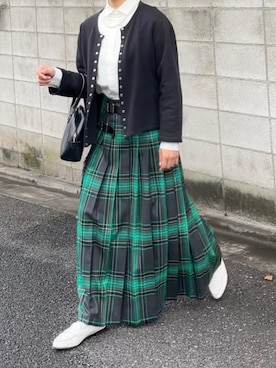 「チェック柄に恋してる」｜さいとうなるさん（レディース・158cm）の秋コーディネート