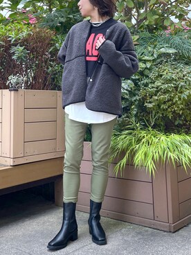 「秋トレンド2021」｜「アイテム（ブルゾン）」を使った、MAIさん（レディース・170cm）の秋コーディネート