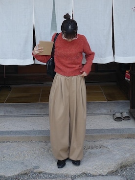 「ONE（ワン）のアイテム」を使った、ひかたんさん（レディース・158cm）の冬コーディネート