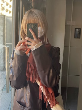 「HEYUMM」｜「アイテム（その他アウター）」を使った、ひかたんさん（レディース・158cm）の冬コーディネート
