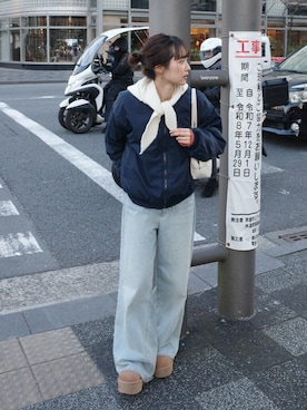 「ONE（ワン）のアイテム」を使った、ひかたんさん（レディース・158cm）の冬コーディネート