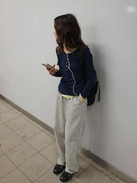 「ONE（ワン）のアイテム」を使った、ひかたんさん（レディース・158cm）の春コーディネート