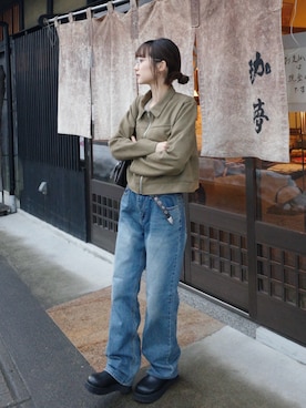 「ONE（ワン）のアイテム」を使った、ひかたんさん（レディース・158cm）の冬コーディネート