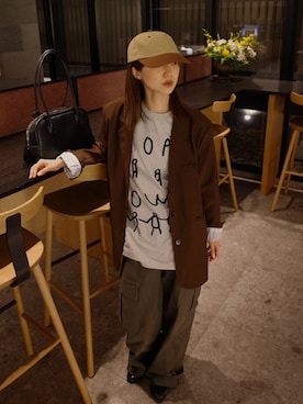 「ONE（ワン）のアイテム」を使った、ひかたんさん（レディース・158cm）の春コーディネート