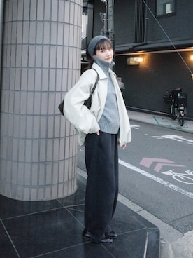 「ONE（ワン）のアイテム」を使った、ひかたんさん（レディース・158cm）の冬コーディネート