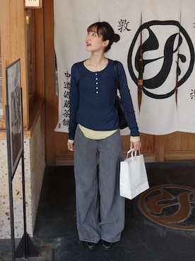 「アイテム（トップス）」を使った、ひかたんさん（レディース・158cm）の春コーディネート