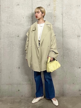 「春服デビュー宣言」｜「アイテム（その他アウター）」を使った、ひかたんさん（レディース・158cm）の春コーディネート