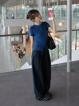 「ONE（ワン）のアイテム」を使った、ひかたんさん（レディース・158cm）の春コーディネート