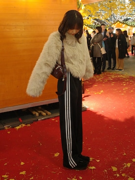 「アイテム（ジャケット/アウター、ベージュ系）」を使った、ひかたんさん（レディース・158cm）の冬コーディネート