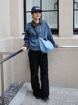 「ONE（ワン）のアイテム」を使った、ひかたんさん（レディース・158cm）の冬コーディネート