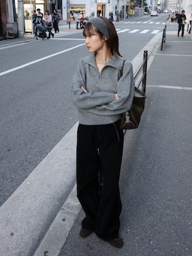 「アイテム（ヘアアクセサリー）」を使った、ひかたんさん（レディース・158cm）の冬コーディネート