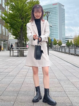 「HEYUMM」｜「アイテム（その他アウター）」を使った、ひかたんさん（レディース・158cm）の秋コーディネート