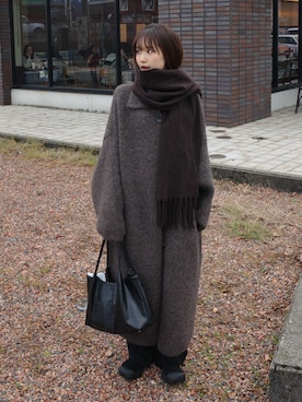 「ONE（ワン）のアイテム」を使った、ひかたんさん（レディース・158cm）の冬コーディネート