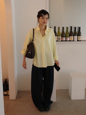 「ONE（ワン）のアイテム」を使った、ひかたんさん（レディース・158cm）の春コーディネート