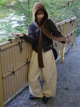 「アイテム（ストール/ショール）」を使った、ひかたんさん（レディース・158cm）の冬コーディネート