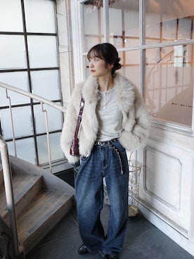 「アイテム（ベルト）」を使った、ひかたんさん（レディース・158cm）の秋コーディネート