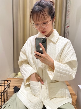 「HEYUMM」｜「アイテム（その他アウター）」を使った、ひかたんさん（レディース・158cm）の冬コーディネート