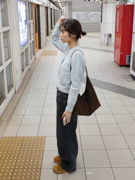 「アイテム（ベルト）」を使った、ひかたんさん（レディース・158cm）の秋コーディネート