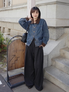 「ONE（ワン）のアイテム（パンツ）」を使った、ひかたんさん（レディース・158cm）の春コーディネート