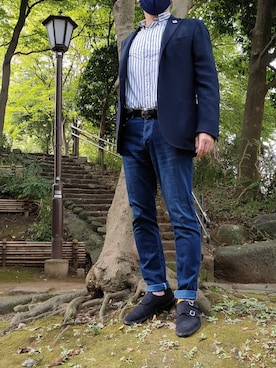 「LARDINI（ラルディーニ）のアイテム（テーラードジャケット）」を使った、atsxileさん（メンズ・171cm）の秋コーディネート