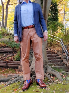 「BOGLIOLI（ボリオリ）のアイテム（テーラードジャケット）」を使った、atsxileさん（メンズ・171cm）の秋コーディネート