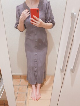 SNIDEL(スナイデル)の「フロントボタンニットワンピース(ワンピース ...