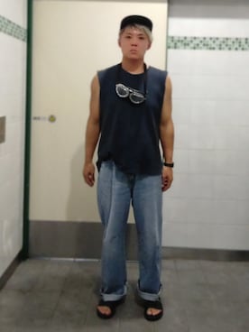「アイテム（サンダル）」を使った、中和田53ageさん（メンズ・178cm・50代）の夏コーディネート