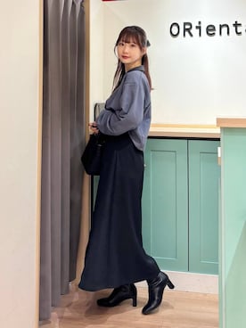 「HARE（ハレ）のアイテム（スウェット）」を使った、Tanakaさん（レディース・156cm）の秋コーディネート