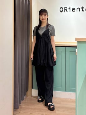 「厚底」｜Tanakaさん（レディース・156cm）の夏コーディネート