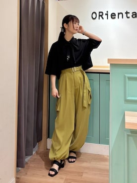 「WA ORiental TRaffic（ダブルエーオリエンタルトラフィック）のアイテム」を使った、Tanakaさん（レディース・156cm）の夏コーディネート