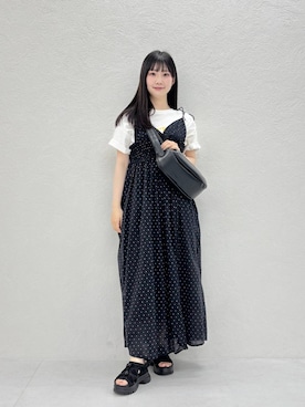 「ORiental TRaffic（オリエンタルトラフィック）のアイテム（ショルダーバッグ）」を使った、Tanakaさん（レディース・156cm）の夏コーディネート